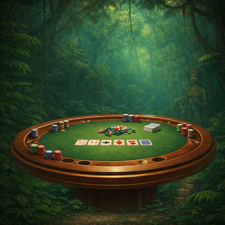 Méthodes de paiement Sankra Casino illustrées par une table de poker avec jetons